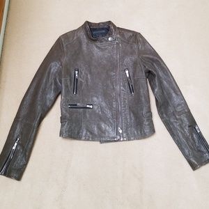 New True Religion leather biker jacket